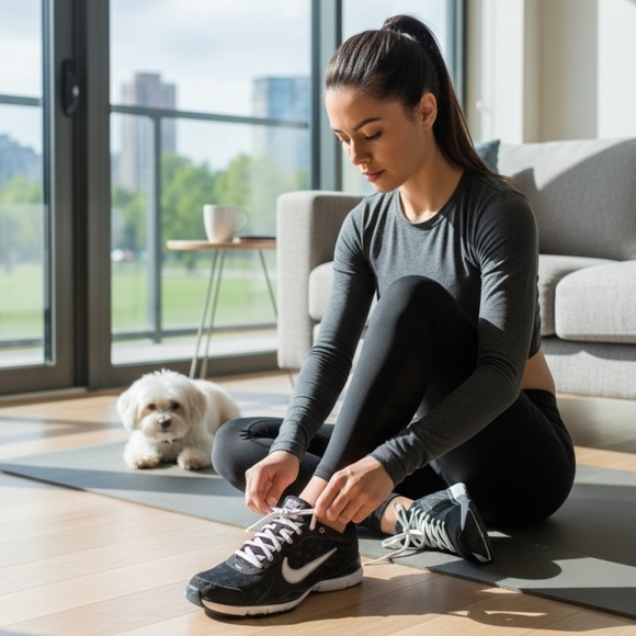 NIKE Womens 9 Black Mesh Polka Dot Flex TR - Picture 13 of 13